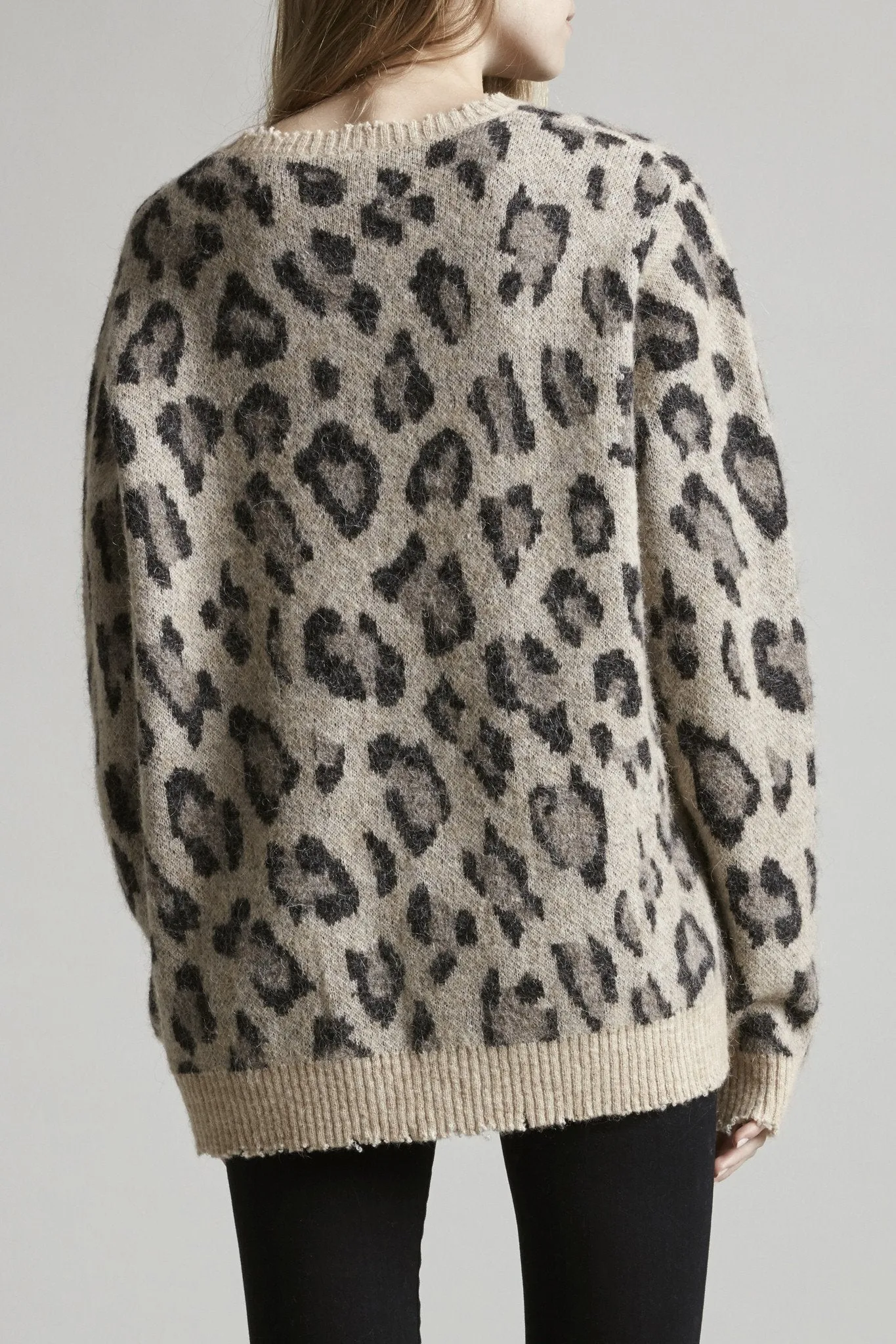 LEOPARD CASHMERE CREWNECK SWEATER - LEOPARD sold by R13 product image thumbnail 5