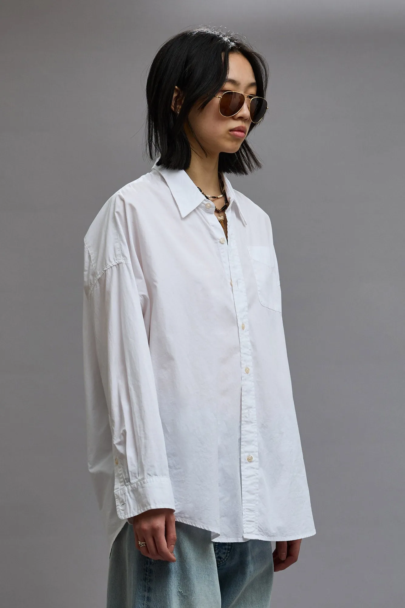 DROP NECK SHIRT - WHITE sold by R13 product image thumbnail 4