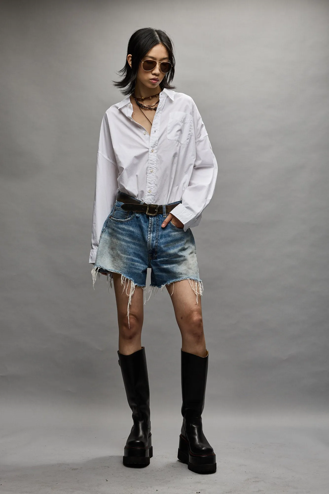 DROP NECK SHIRT - WHITE sold by R13 product image thumbnail 2