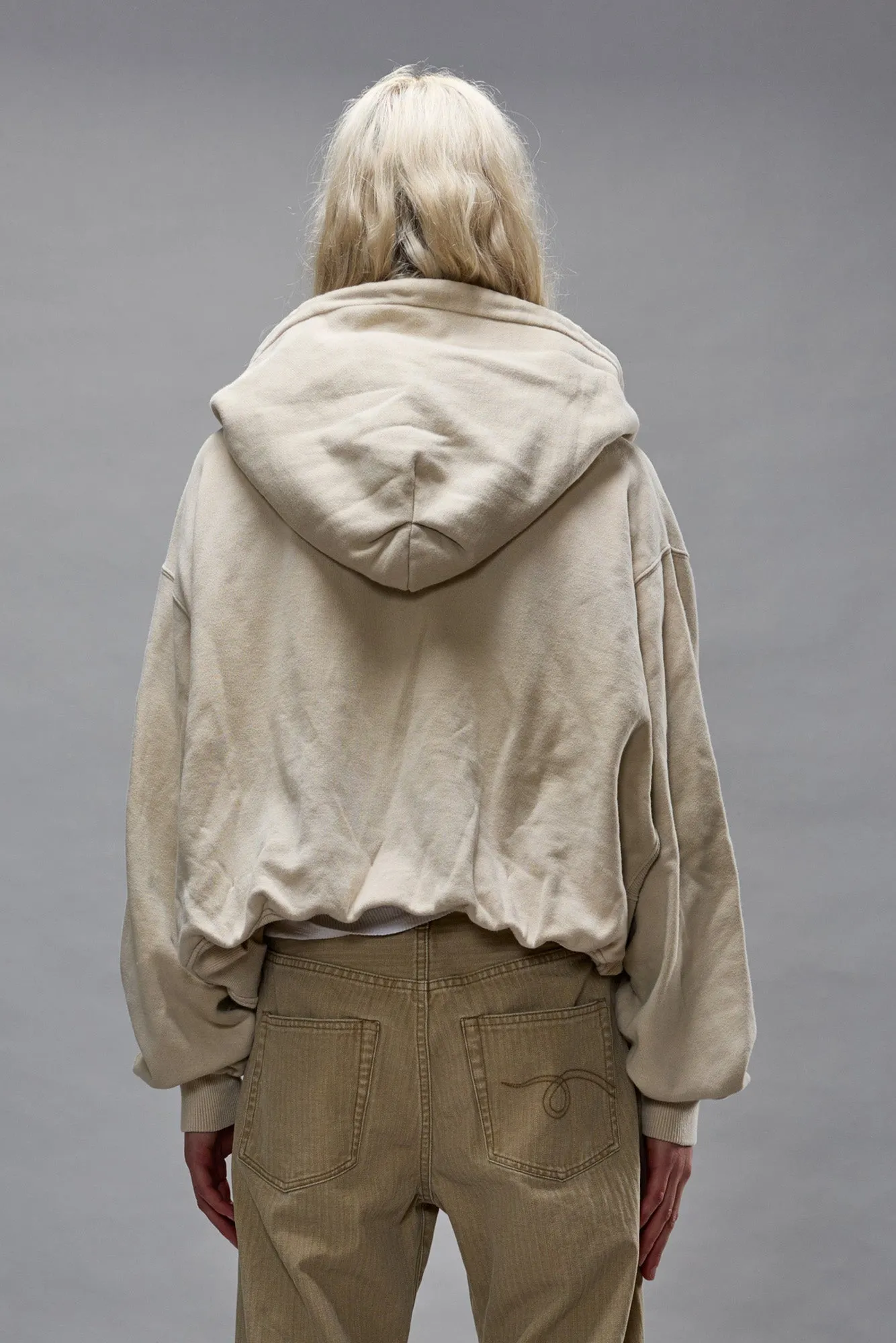 BALLOON ZIP-UP HOODIE - STONE sold by R13 product image thumbnail 4