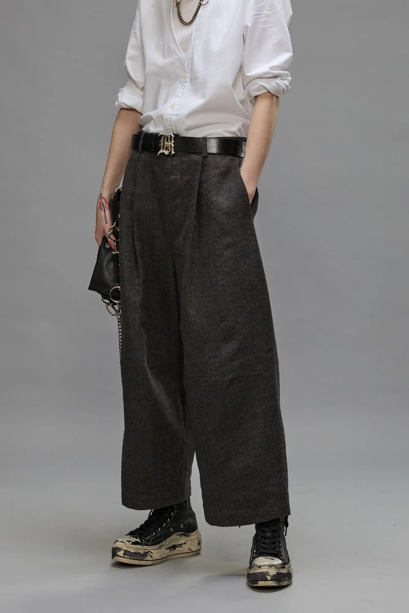 ARTICULATED KNEE TROUSER - DARK GREY sold by R13