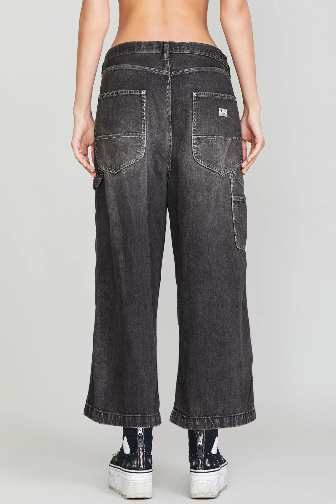 CROPPED WIDELEG CARPENTER PANT - ELLERY BLACK sold by R13 product image thumbnail 5