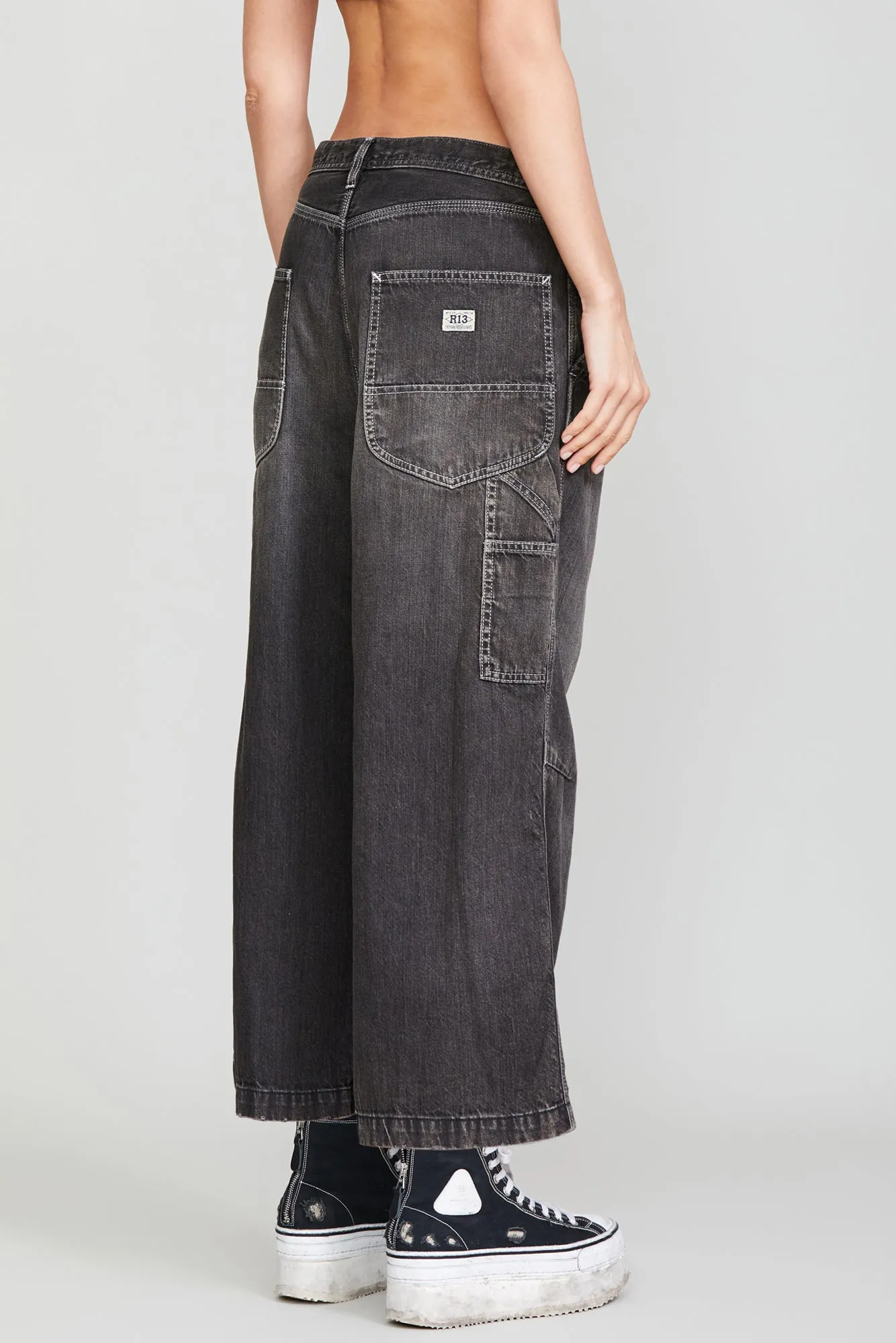 CROPPED WIDELEG CARPENTER PANT - ELLERY BLACK sold by R13 product image thumbnail 4