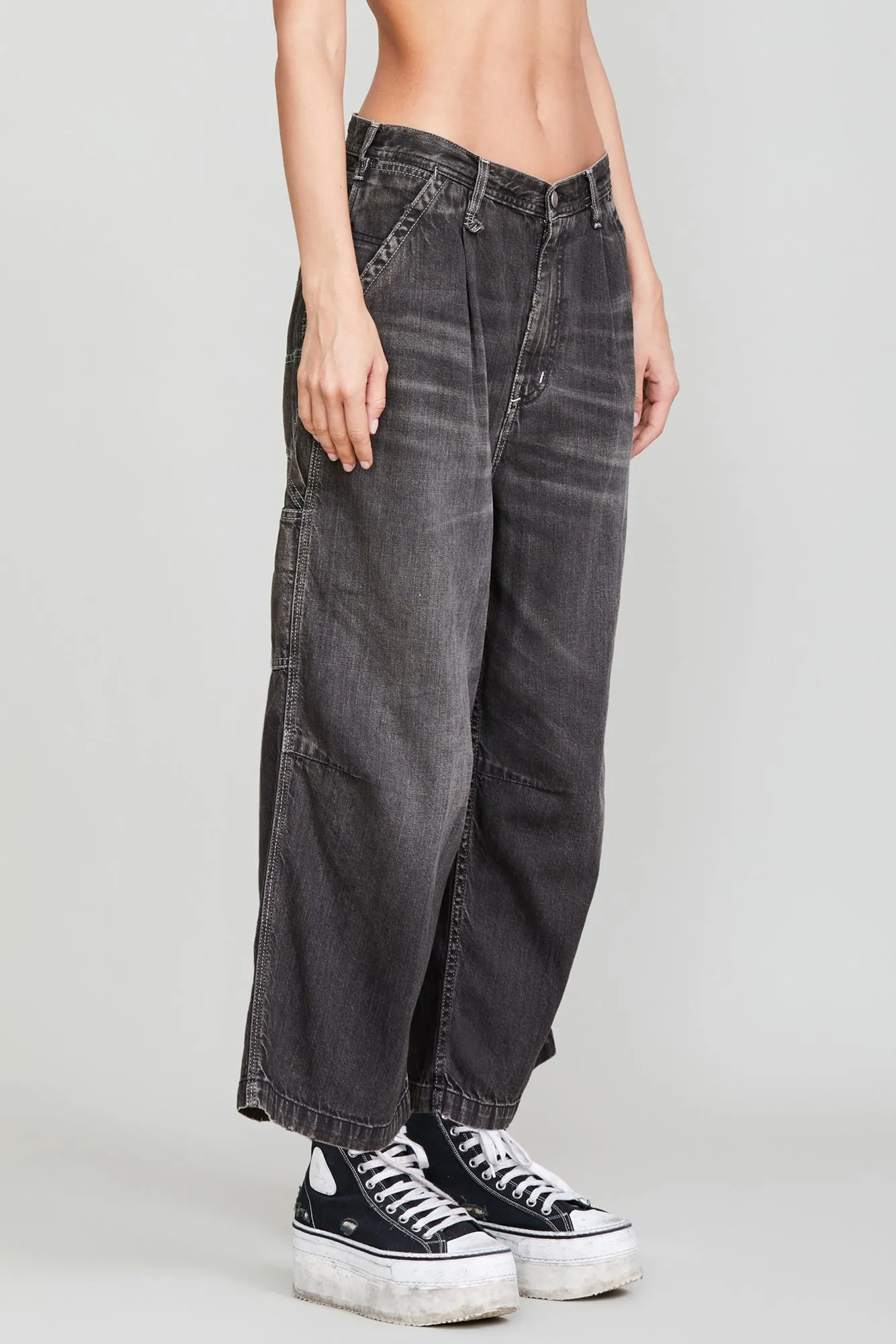 CROPPED WIDELEG CARPENTER PANT - ELLERY BLACK sold by R13 product image thumbnail 3