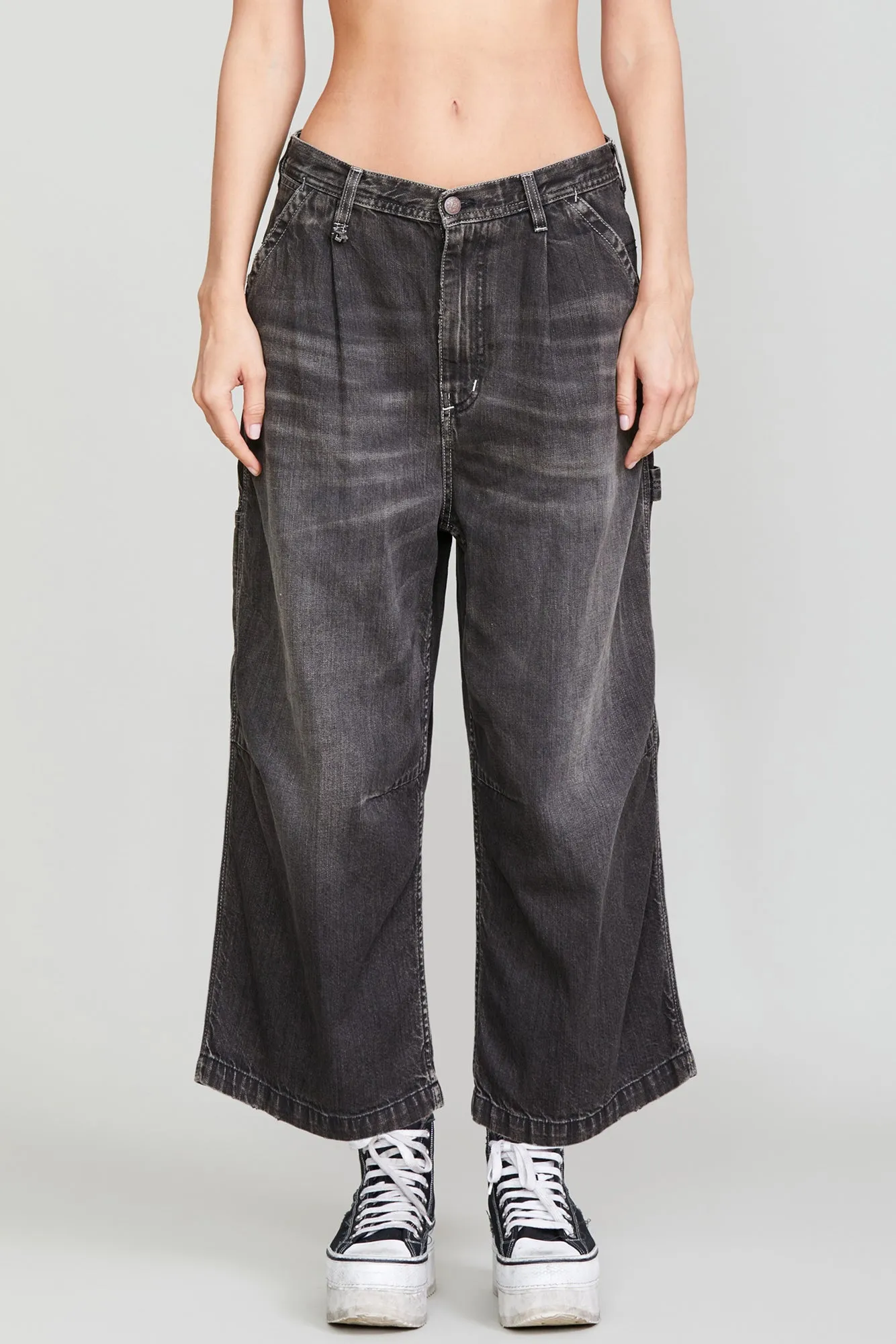 CROPPED WIDELEG CARPENTER PANT - ELLERY BLACK sold by R13 product image thumbnail 2