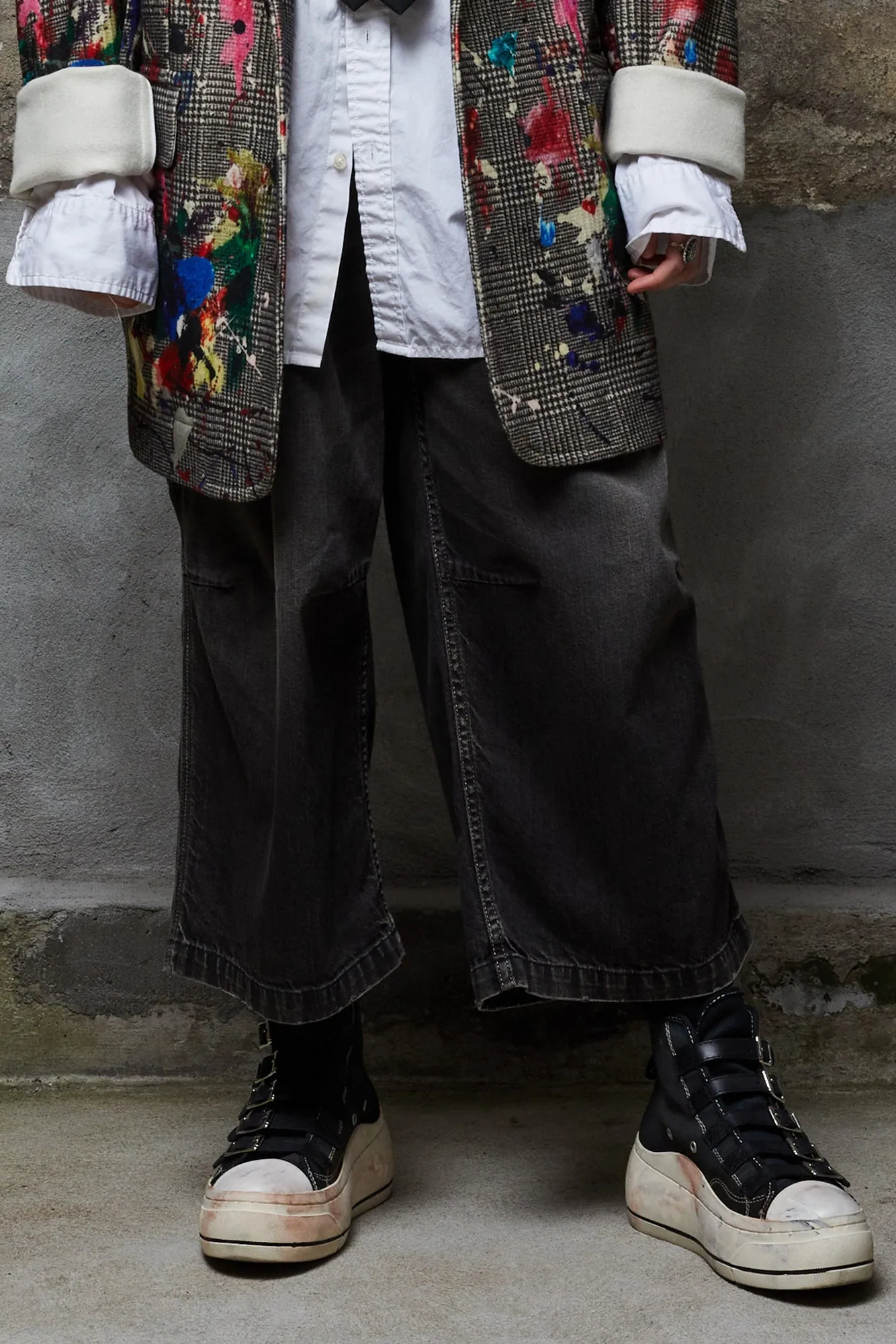 CROPPED WIDELEG CARPENTER PANT - ELLERY BLACK sold by R13