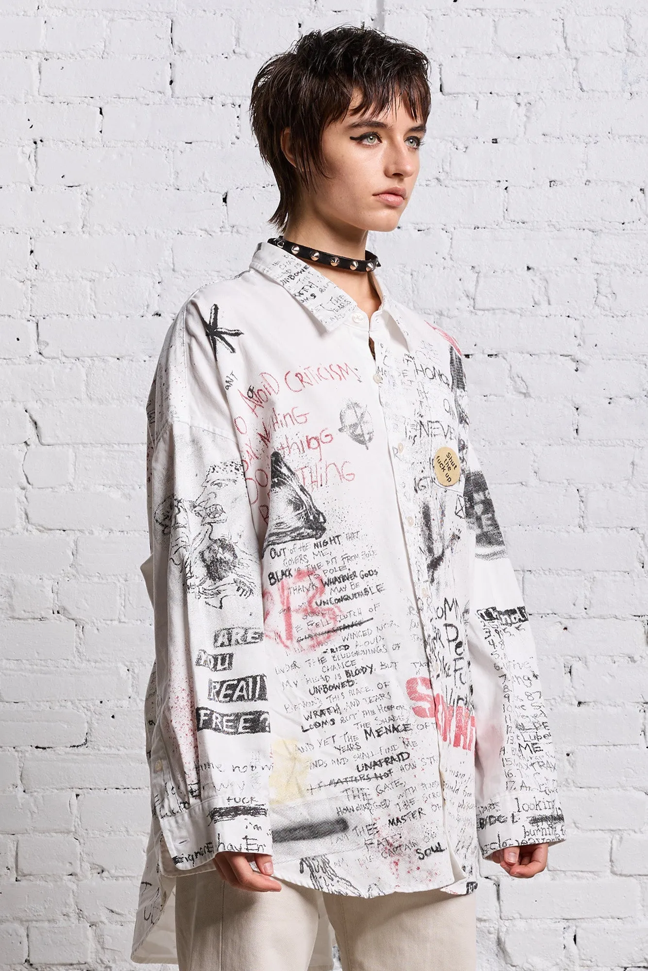 DROP NECK SHIRT - SKETCHBOOK sold by R13 product image thumbnail 4