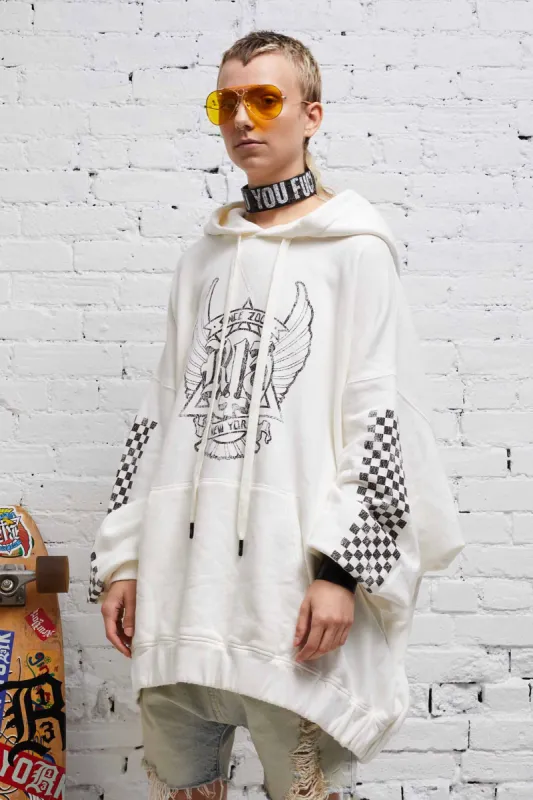 JUMBO SKATE HOODIE - WHITE sold by R13