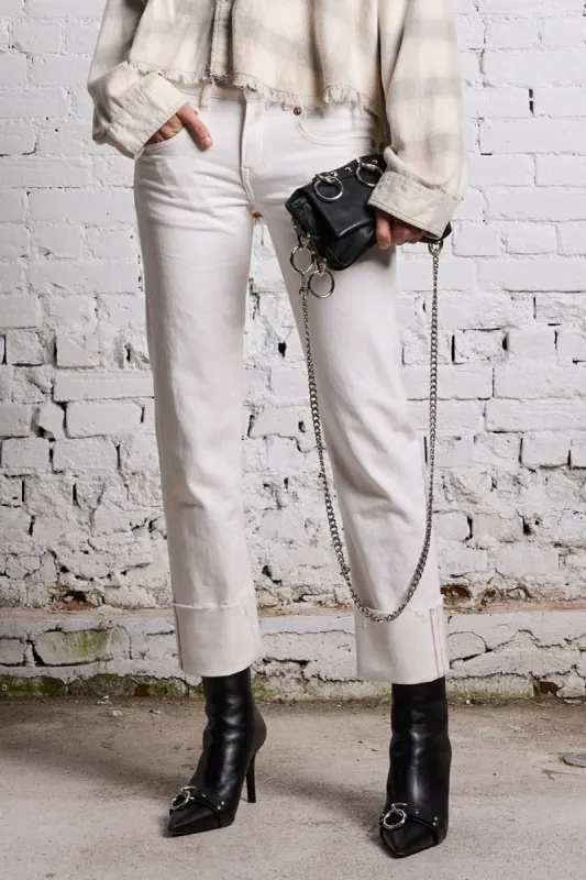 CUFFED BOY STRAIGHT - SUTTON SELVEDGE WHITE sold by R13