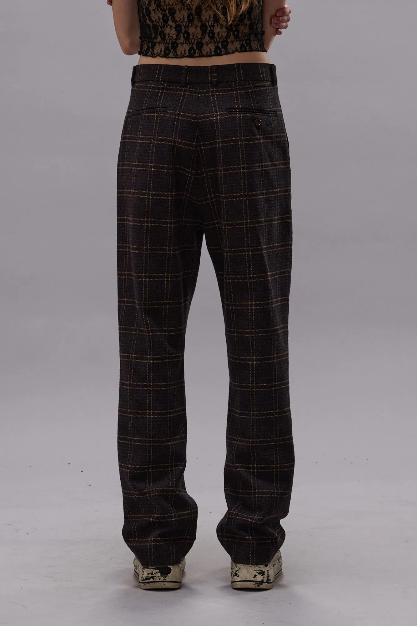 RELAXED TROUSER - DARK BROWN PLAID sold by R13 product image thumbnail 5
