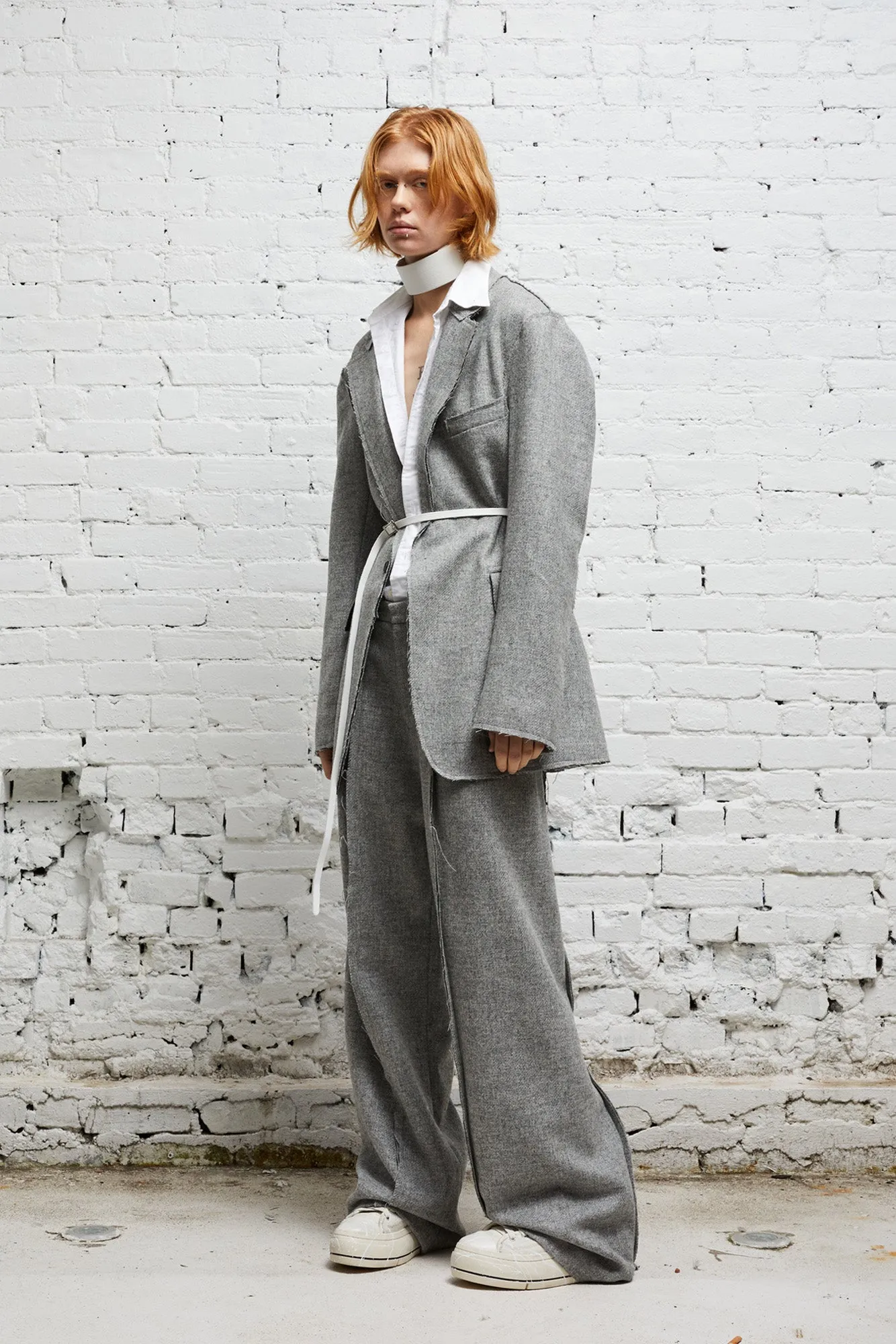 RAW CUT BLAZER - LIGHT HEATHER GREY sold by R13 product image thumbnail 2