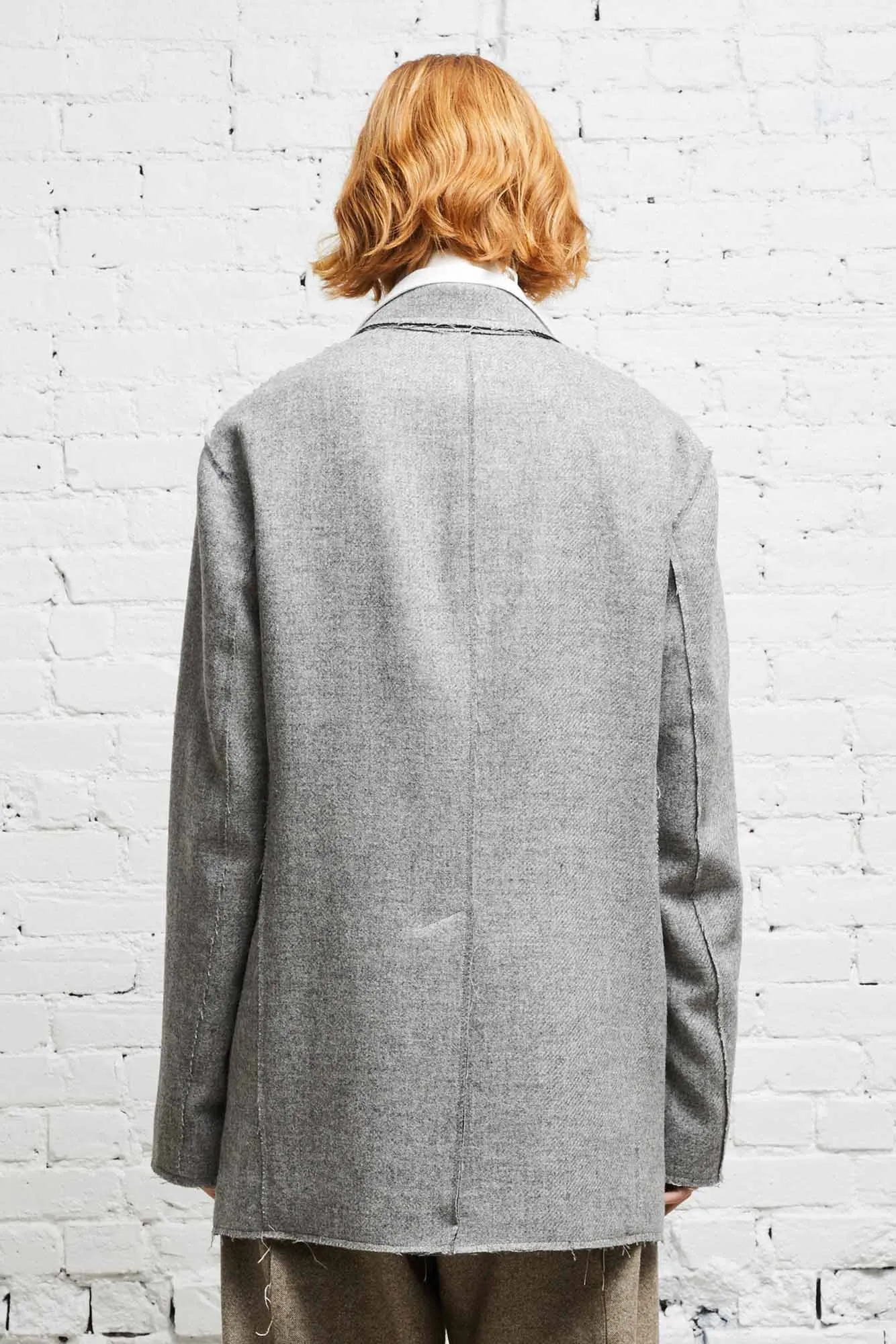 RAW CUT BLAZER - LIGHT HEATHER GREY sold by R13 product image thumbnail 5