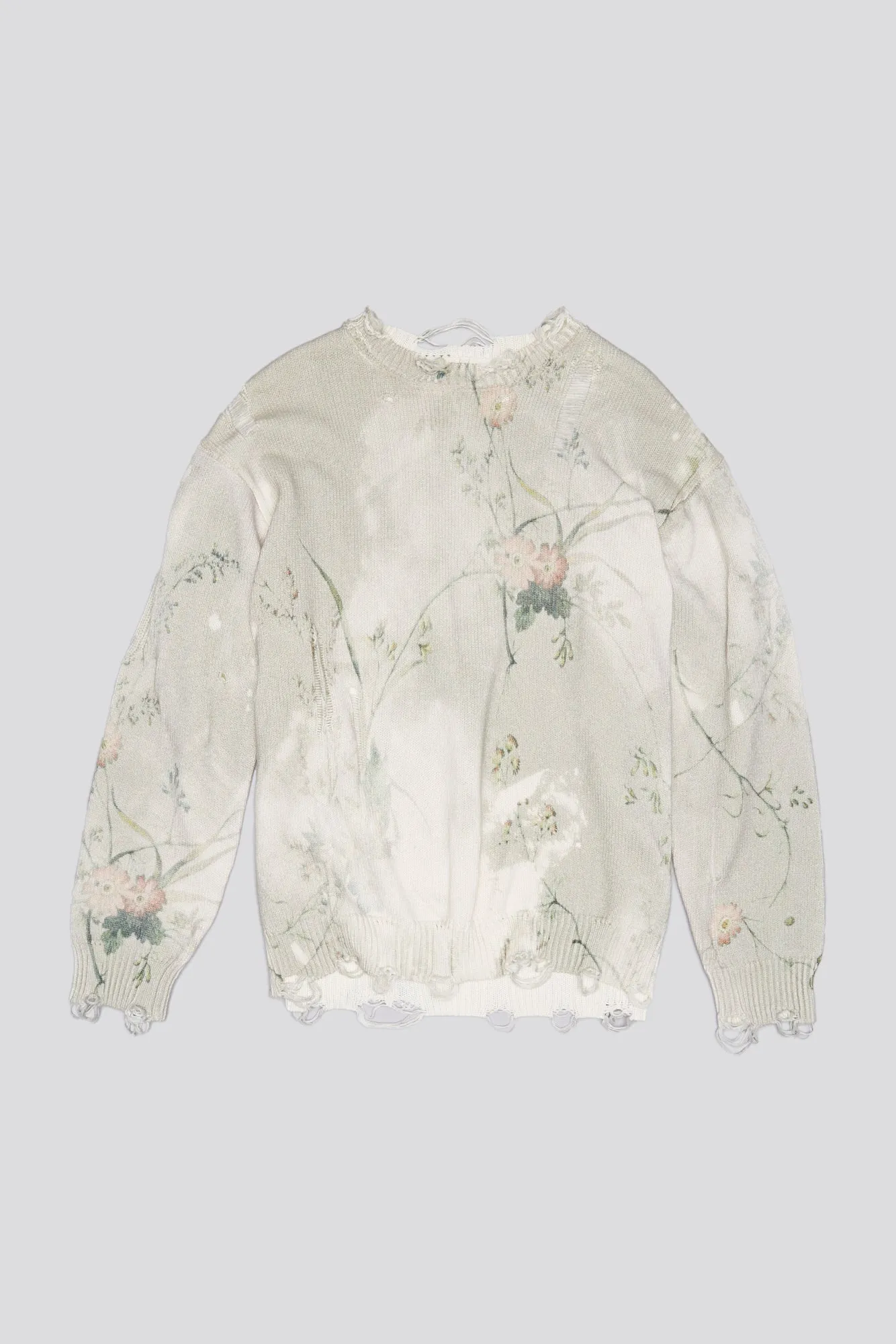 PRINTED BOYFRIEND SWEATER - BLEACHED CREAM FLORAL sold by R13 product image thumbnail 5