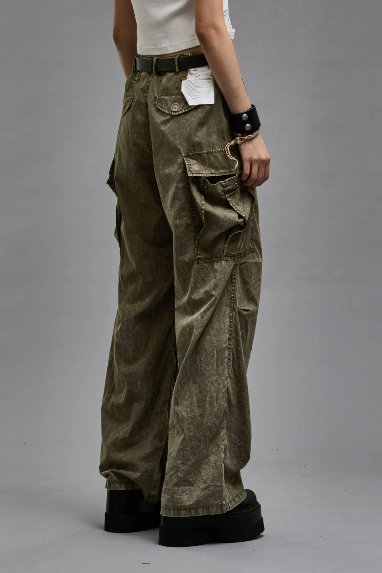 WIDE LEG CARGO - OLIVE GARMENT DYE sold by R13 product image thumbnail 5