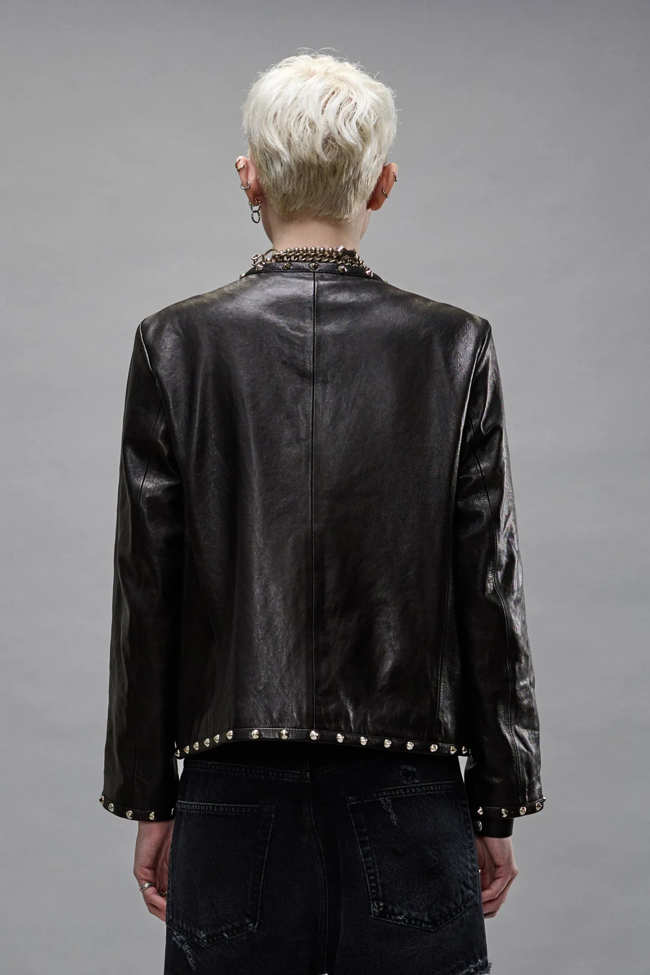 CROPPED SLOUCH JACKET - BLACK sold by R13 product image thumbnail 5