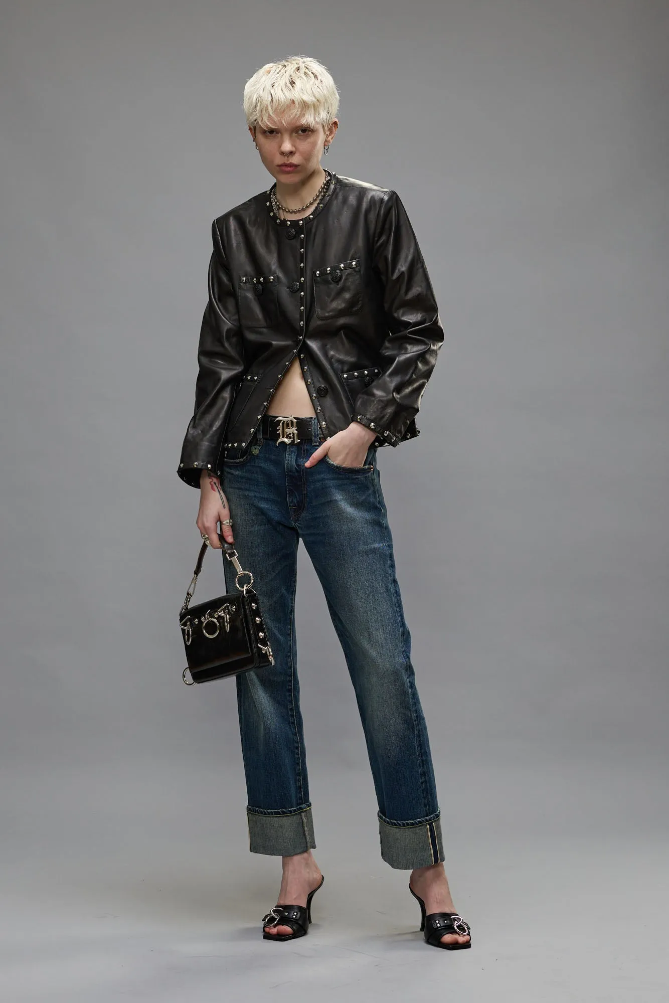 CROPPED SLOUCH JACKET - BLACK sold by R13 product image thumbnail 2