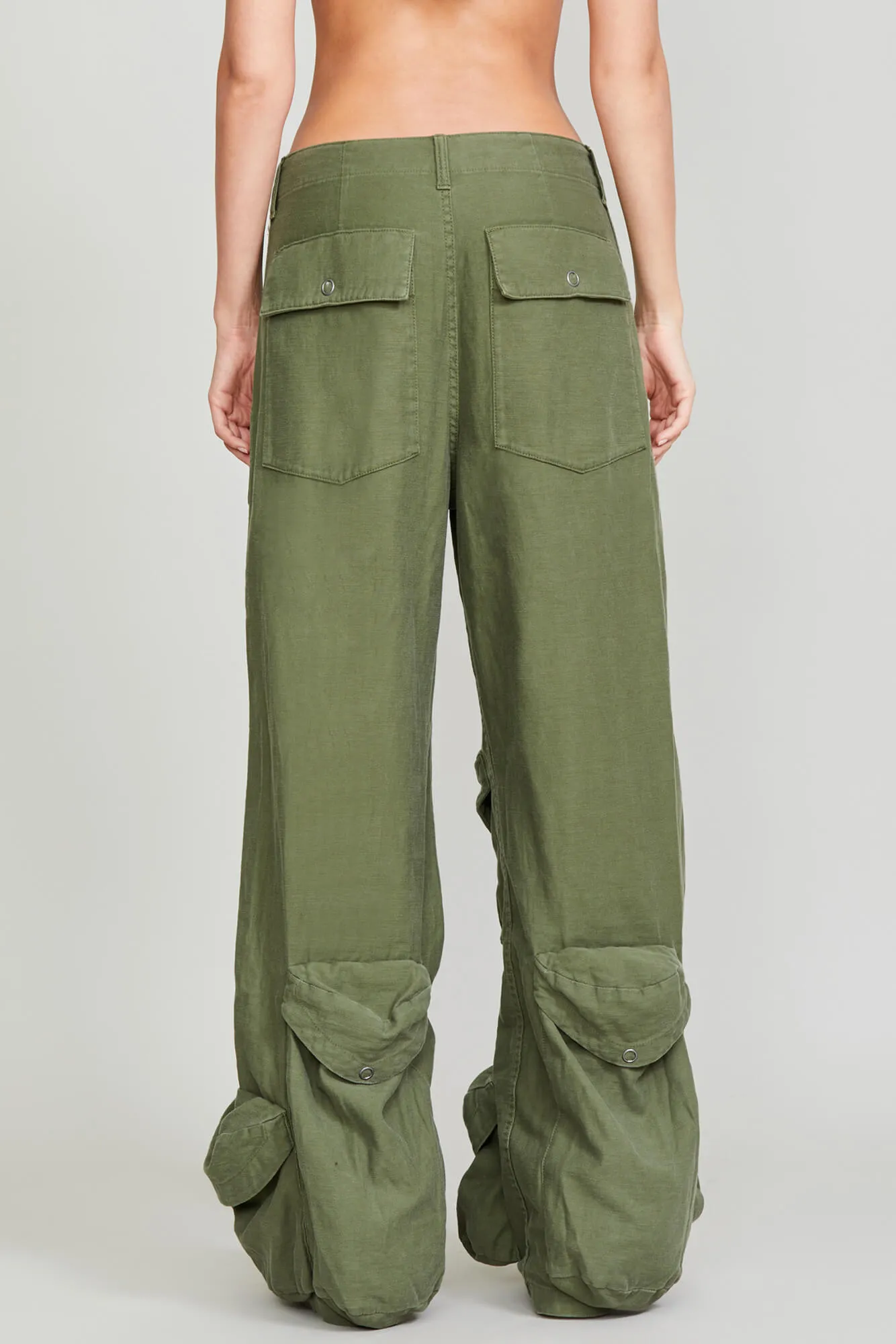 MULTIPOCKET UTILITY JEAN - OLIVE GARMENT DYE sold by R13 product image thumbnail 4