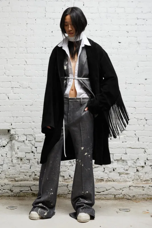 FRINGE LEATHER JACKET - BLACK SUEDE made by R13