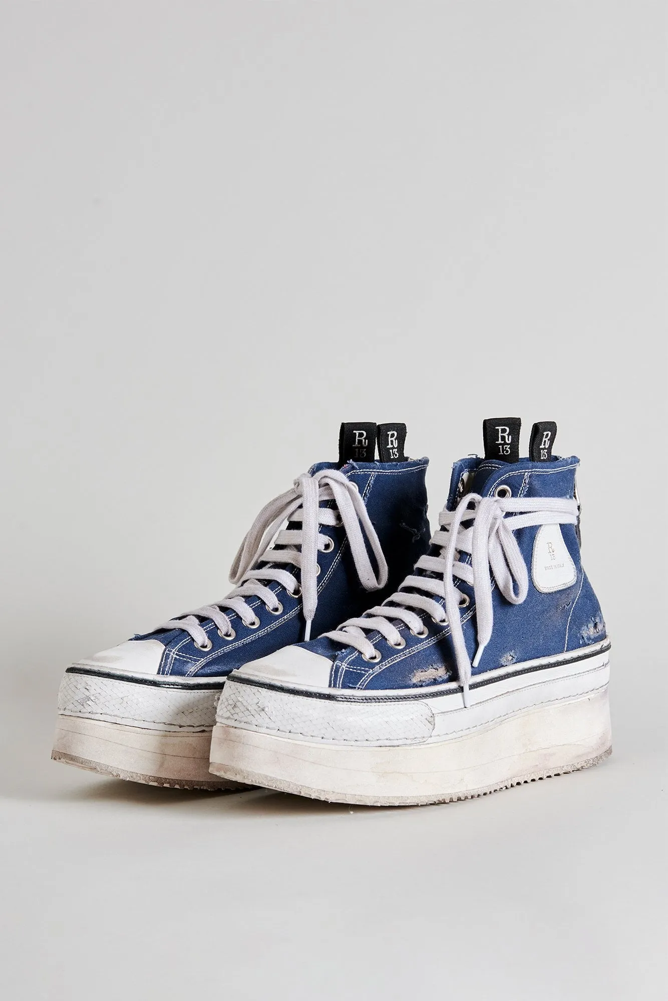 COURTNEY PLATFORM HIGH TOP SNEAKER - NAVY sold by R13