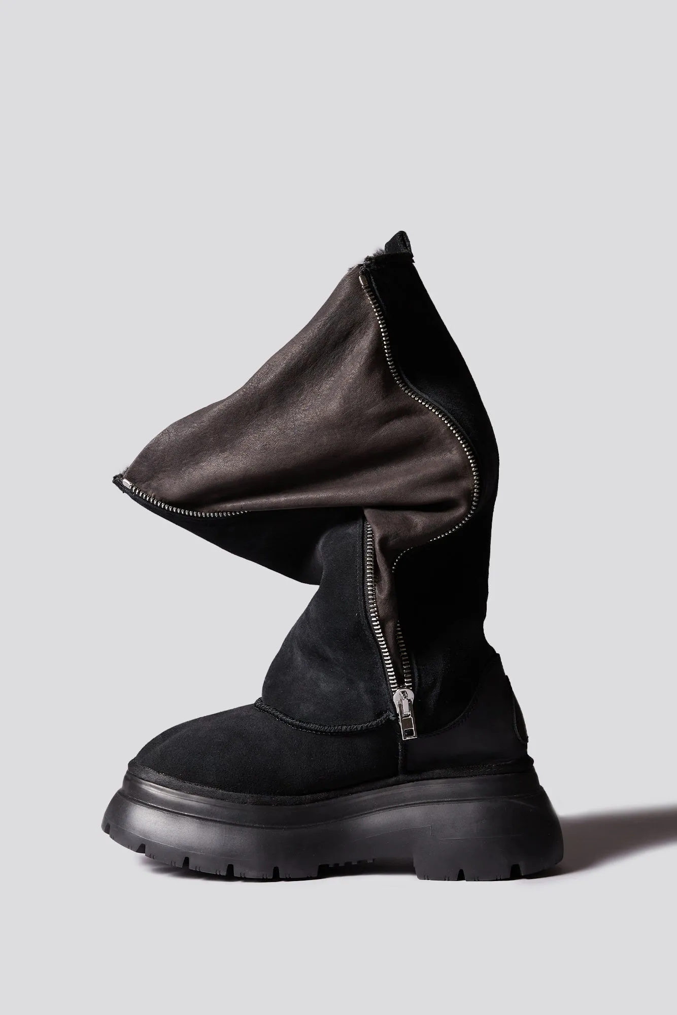 TALL CHUNKY SHEARLING BOOT - BLACK sold by R13