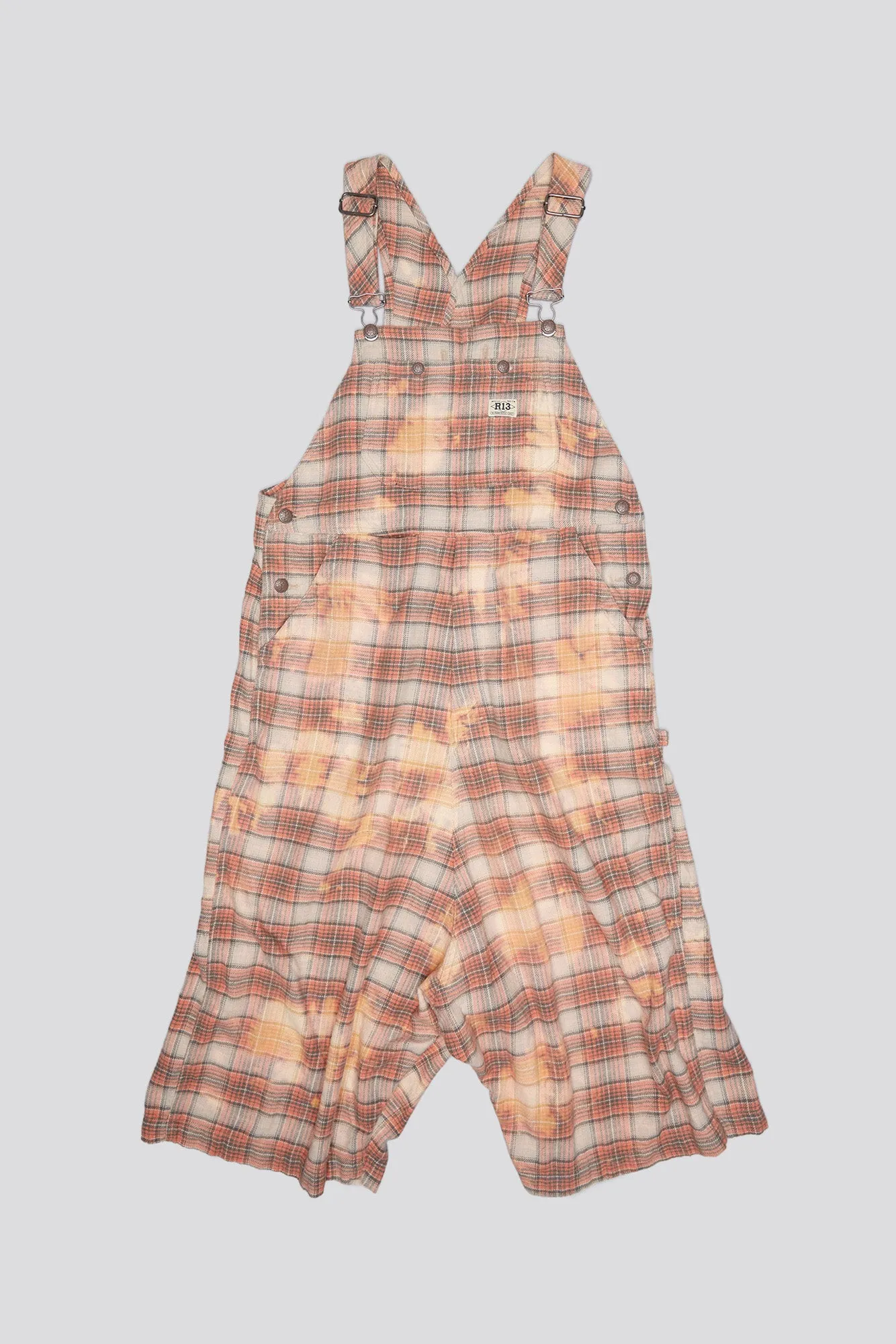 JUMBO OVERALL - BLEACHED ORANGE PLAID sold by R13 product image thumbnail 4