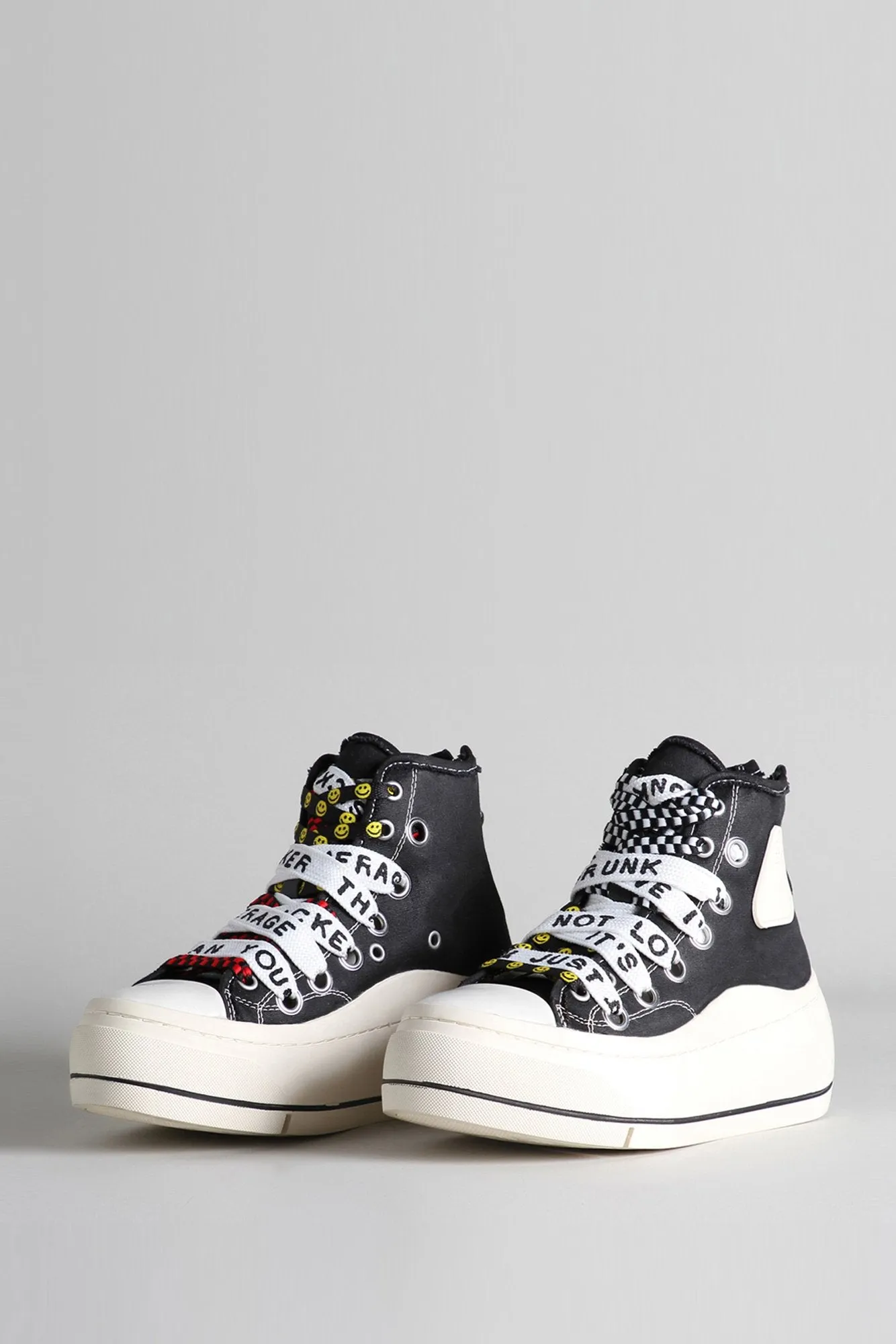 MEN'S DOUBLE GROMMET HIGH TOP SNEAKER - BLACK sold by R13