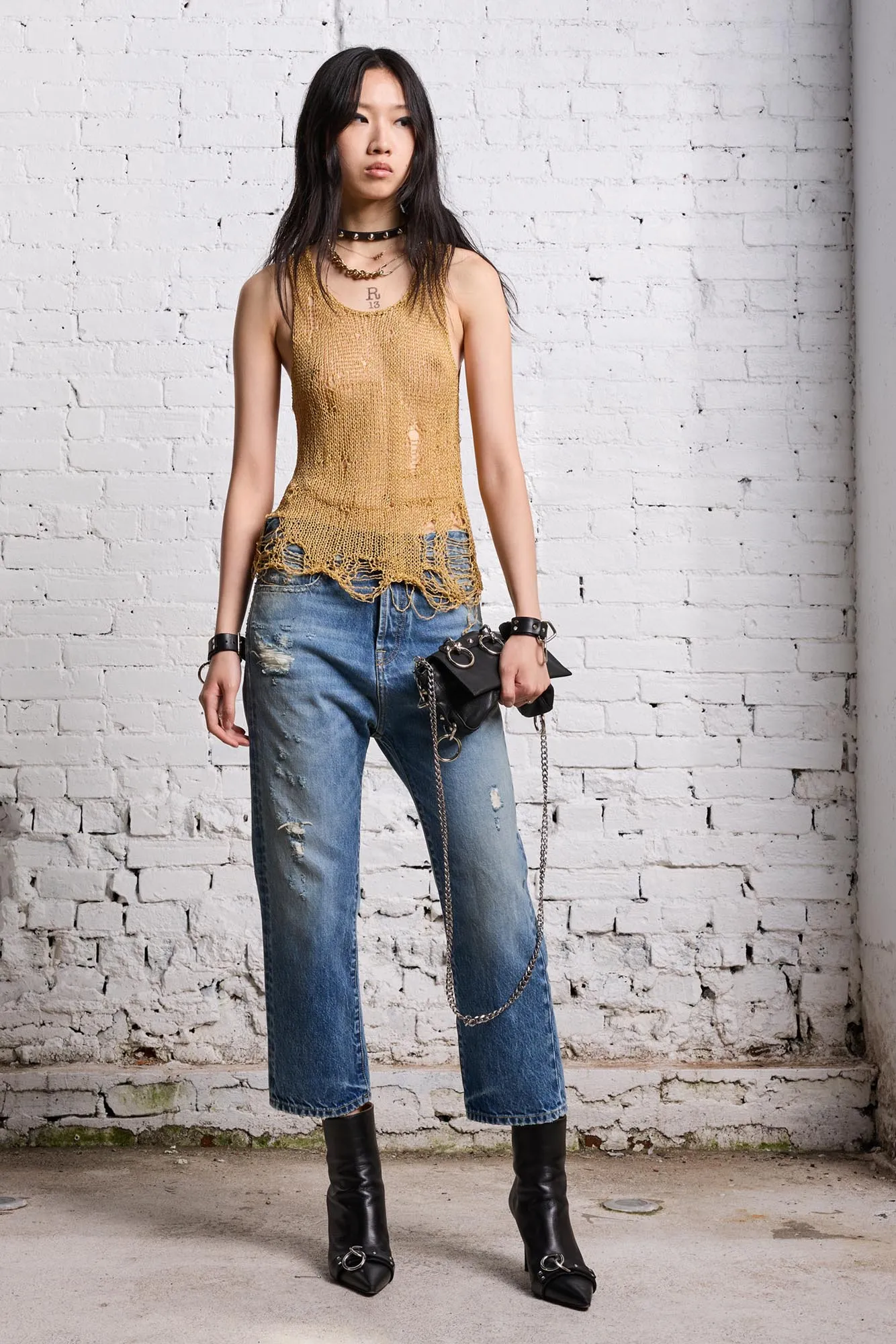 THREADBARE TANK TOP - GOLD sold by R13 product image thumbnail 2