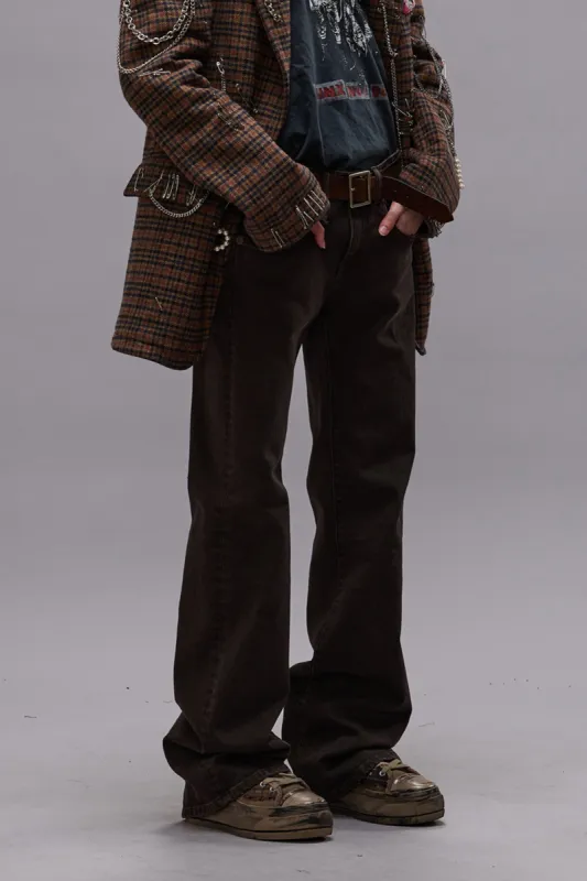 BOY FLARE - CHOCOLATE BROWN STRETCH sold by R13