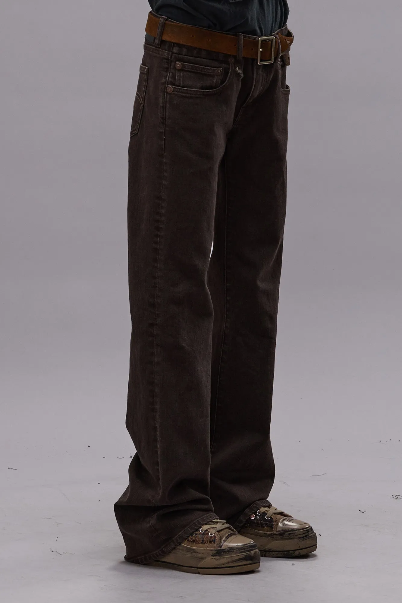 BOY FLARE - CHOCOLATE BROWN STRETCH sold by R13 product image thumbnail 4