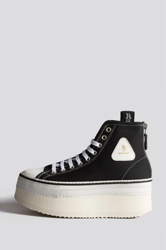 COURTNEY PLATFORM HIGH TOP SNEAKER - BLACK sold by R13