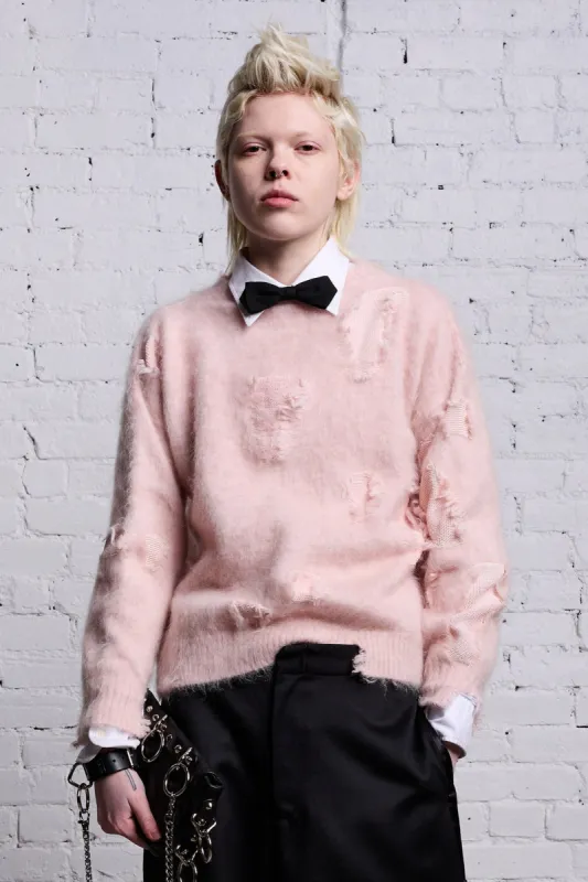 SHRUNKEN DECONSTRUCTED CREWNECK - LIGHT PINK sold by R13