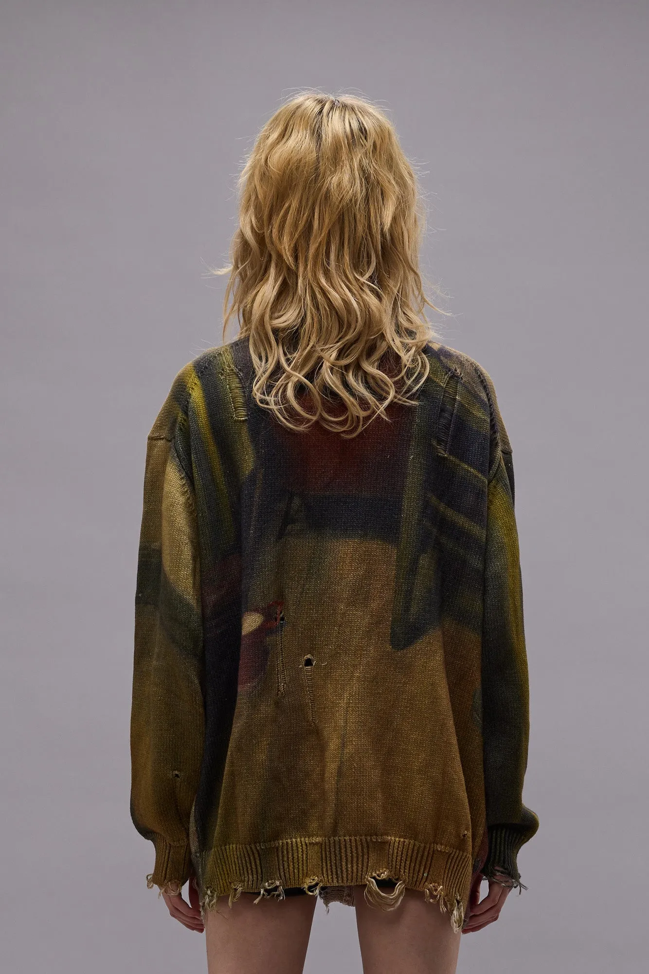 PRINTED BOYFRIEND CARDIGAN - PRINTED PORTRAIT sold by R13 product image thumbnail 5