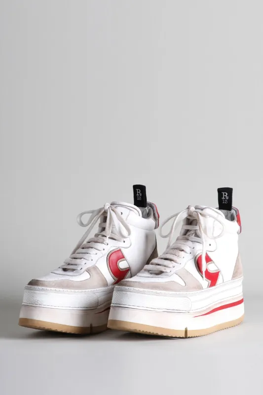 RIOT LEATHER HIGH TOP - RED AND WHITE sold by R13