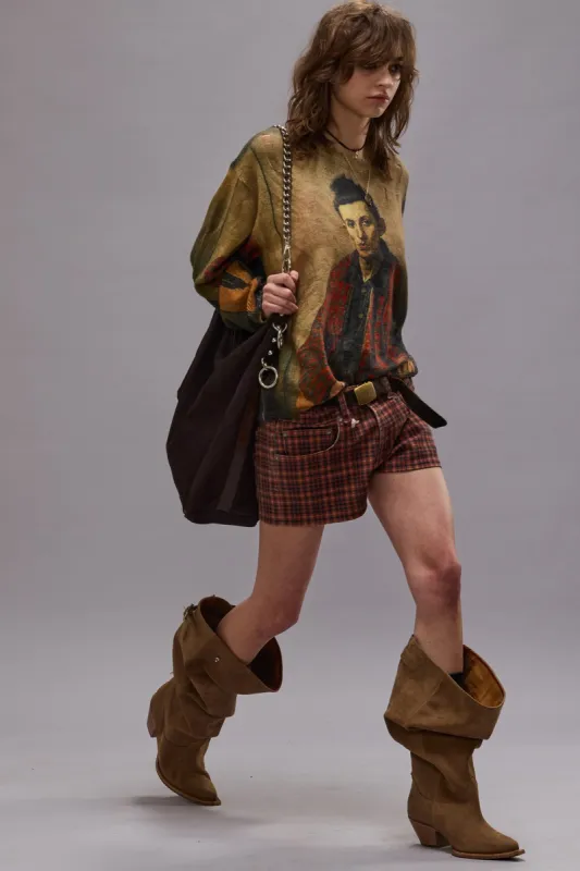 PRINTED BOYFRIEND SWEATER - PRINTED PORTRAIT sold by R13