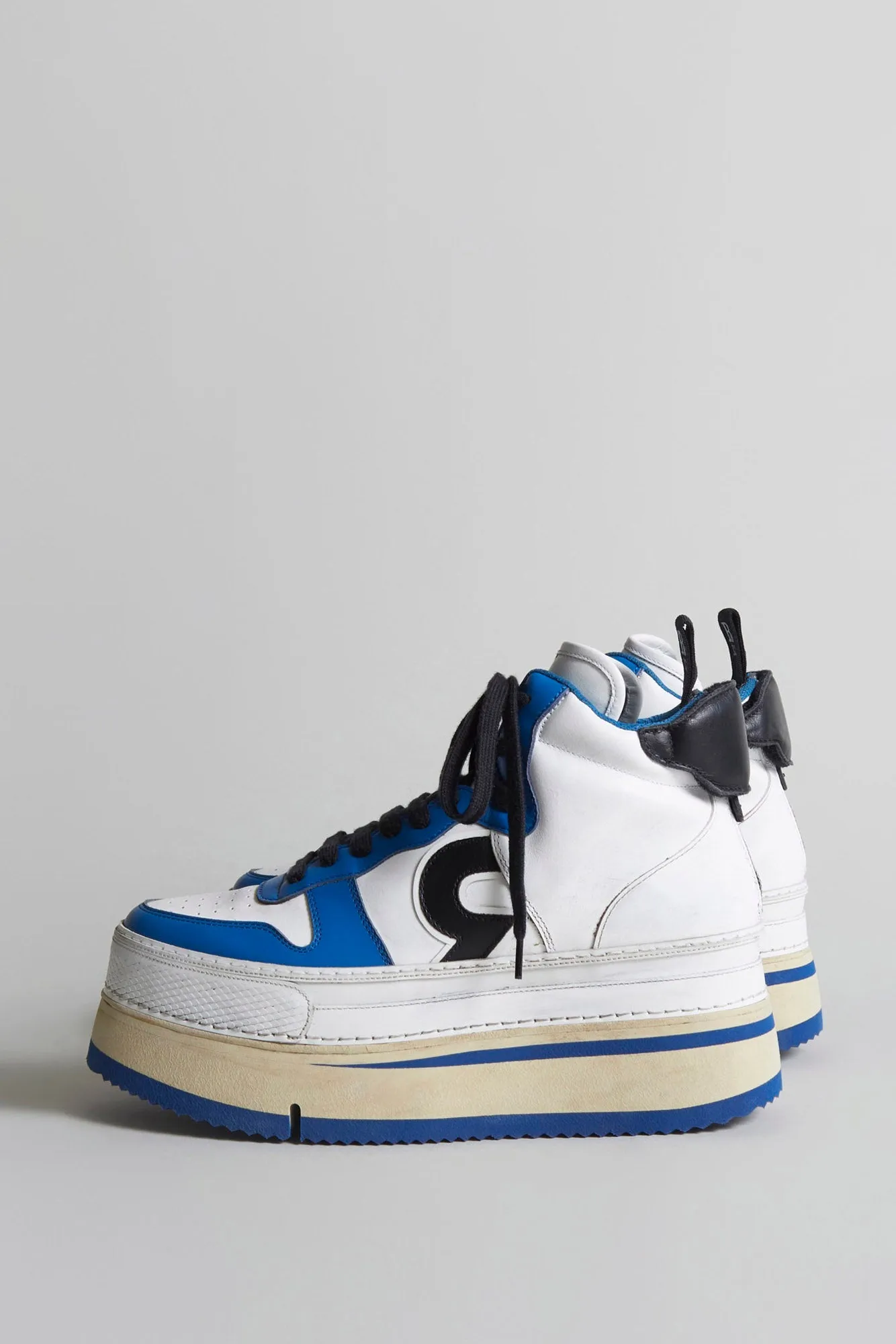 RIOT LEATHER HIGH TOP - SKATE WHITE & COBALT sold by R13 product image thumbnail 2