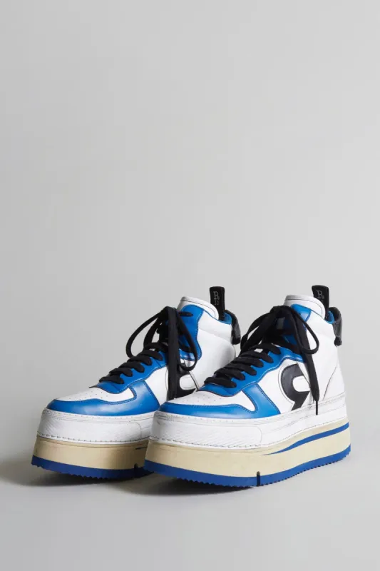 RIOT LEATHER HIGH TOP - SKATE WHITE & COBALT sold by R13