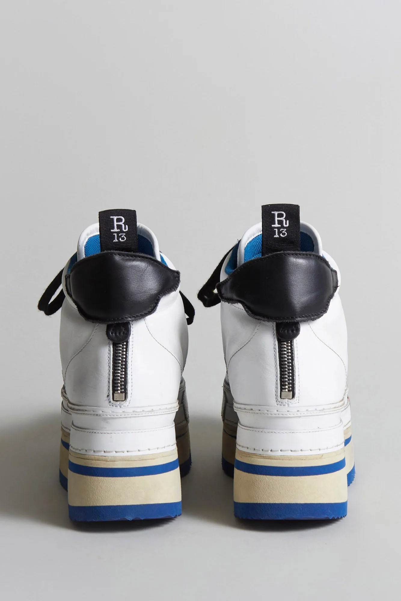 RIOT LEATHER HIGH TOP - SKATE WHITE & COBALT sold by R13 product image thumbnail 4