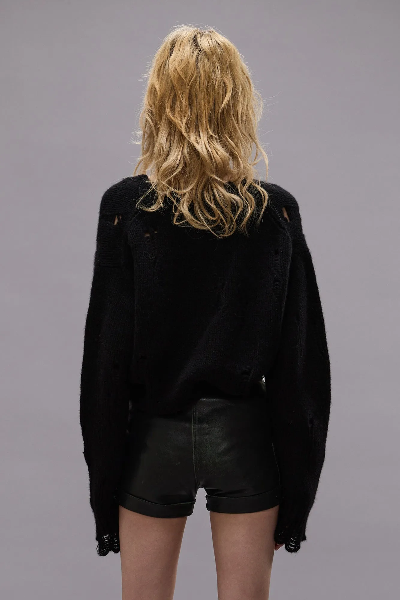 CROSSOVER CARDIGAN - BLACK sold by R13 product image thumbnail 4