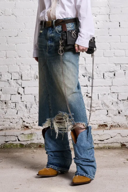 JESSE SKIRT - CLINTON BLUE sold by R13