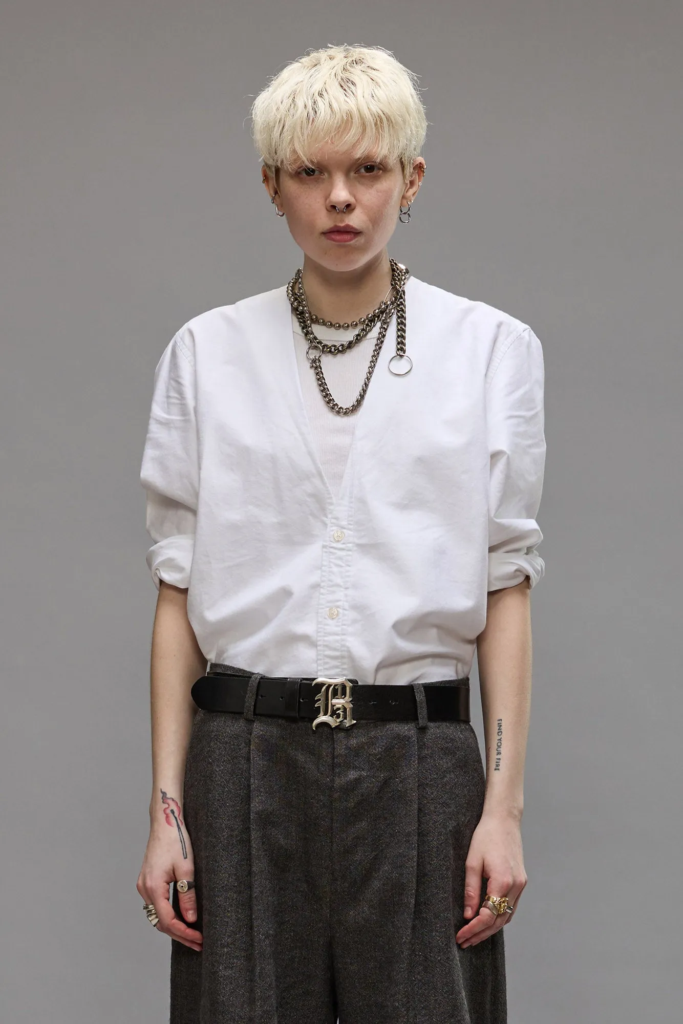 FOLDBACK SHIRT - OXFORD WHITE sold by R13 product image thumbnail 3
