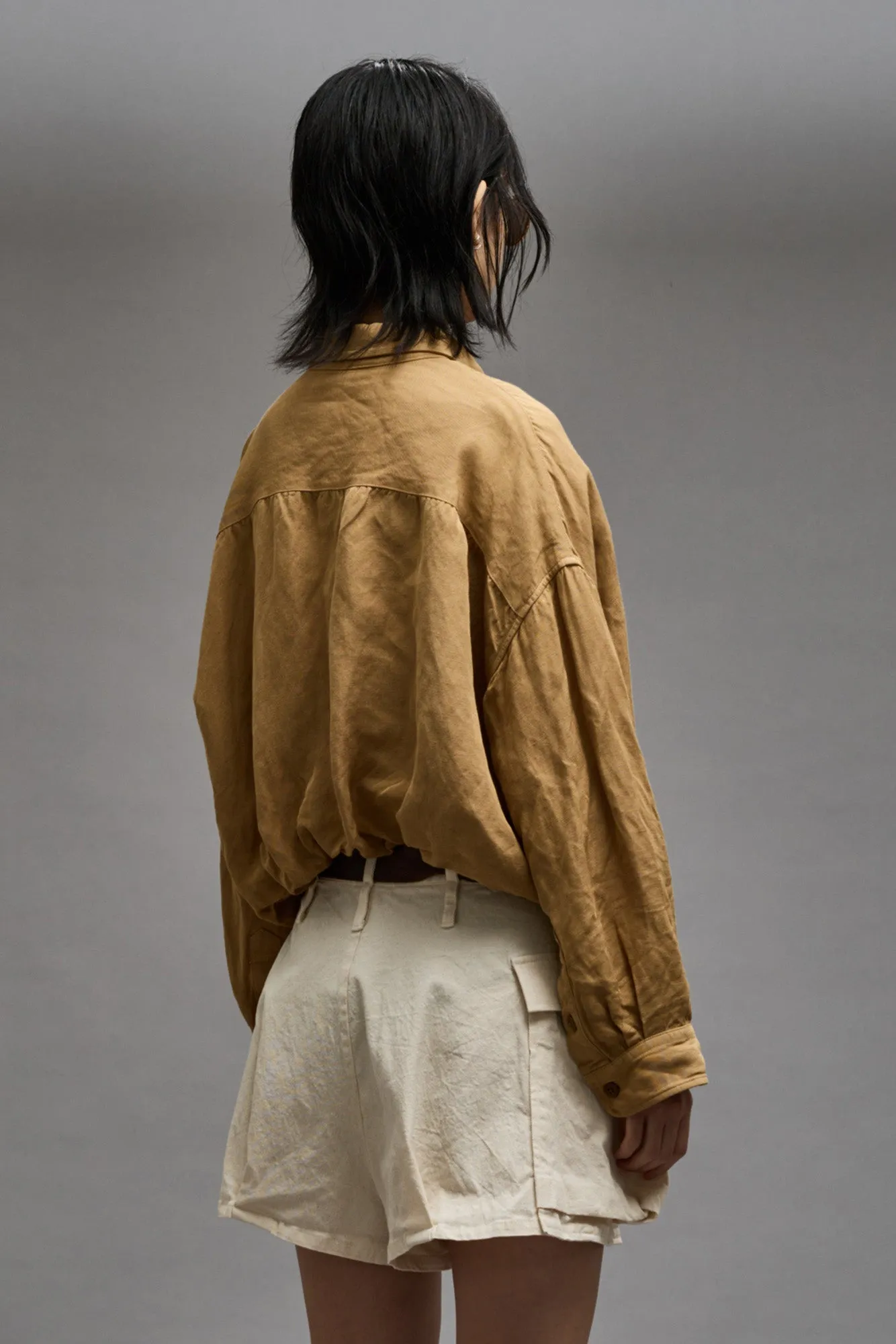 CROSSOVER UTILITY BUBBLE SHIRT - KHAKI sold by R13 product image thumbnail 5