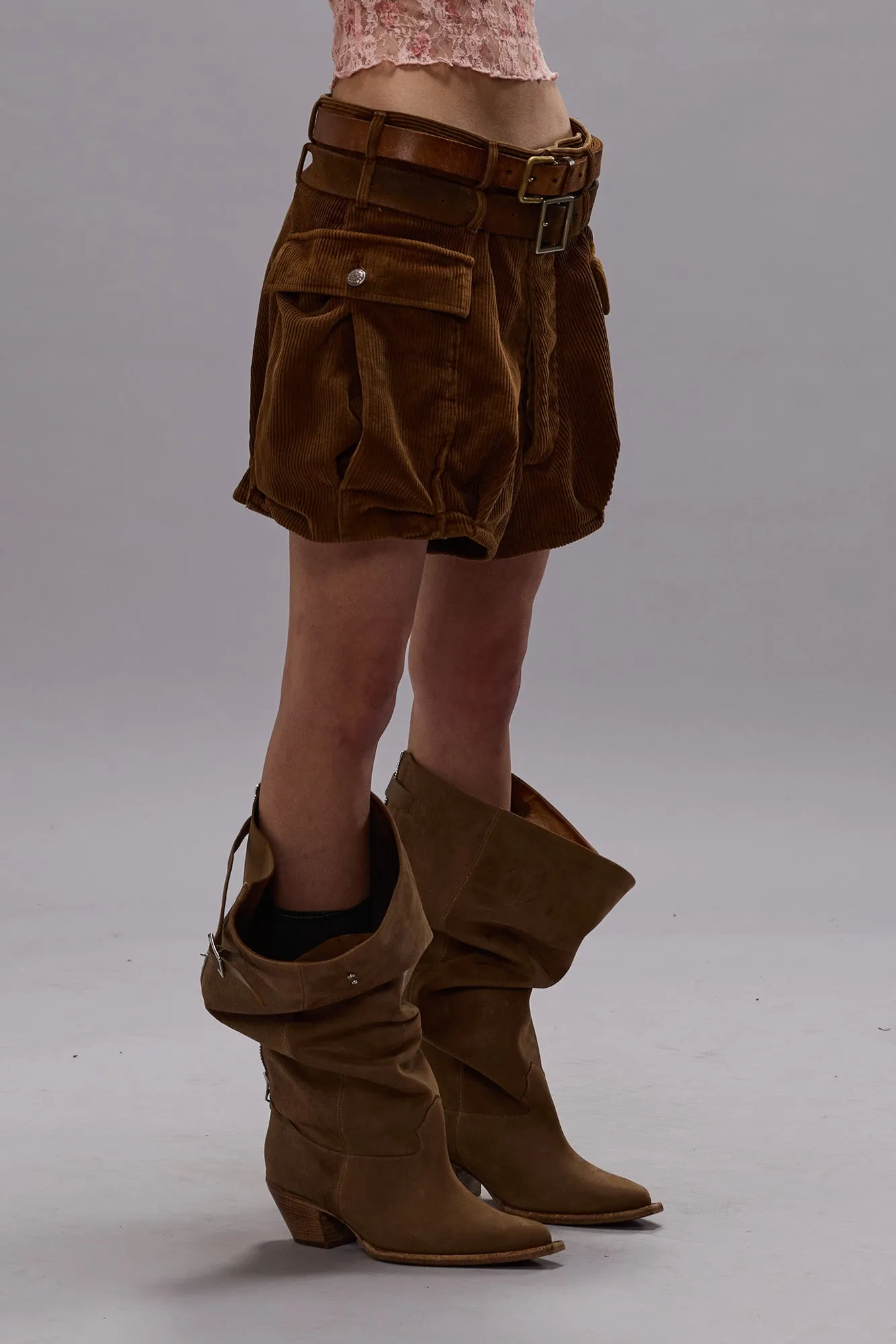 BUBBLE SKORT - BROWN CORDUROY sold by R13 product image thumbnail 3