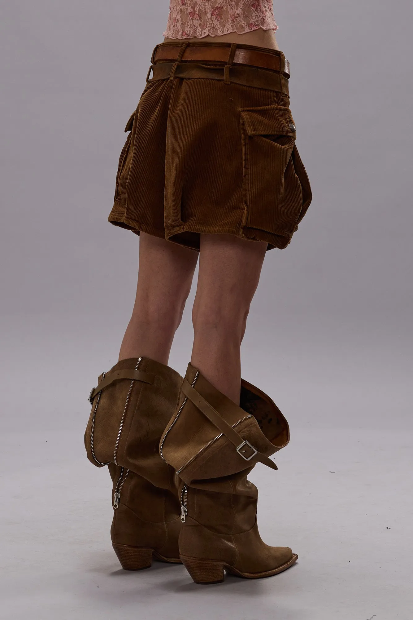 BUBBLE SKORT - BROWN CORDUROY sold by R13 product image thumbnail 4
