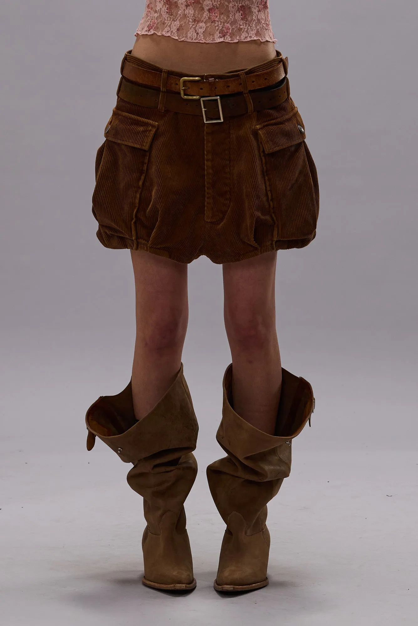 BUBBLE SKORT - BROWN CORDUROY sold by R13 product image thumbnail 2