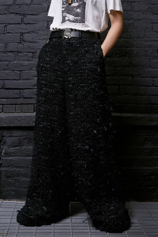 OVERSIZED SLOUCHY TROUSER - BLACK TWEED sold by R13