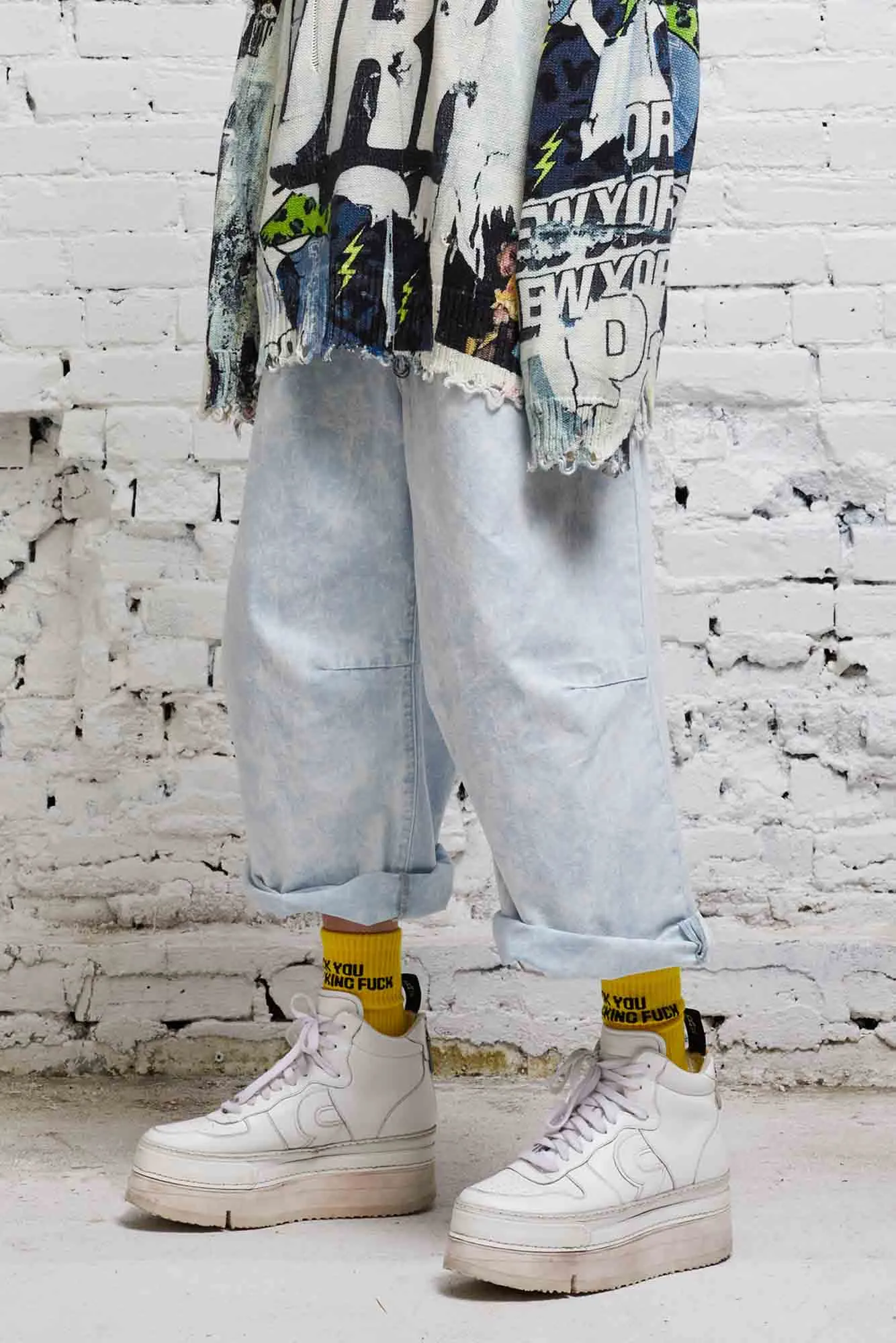 CROPPED WIDE LEG JEAN - CLOUDY BLUE sold by R13