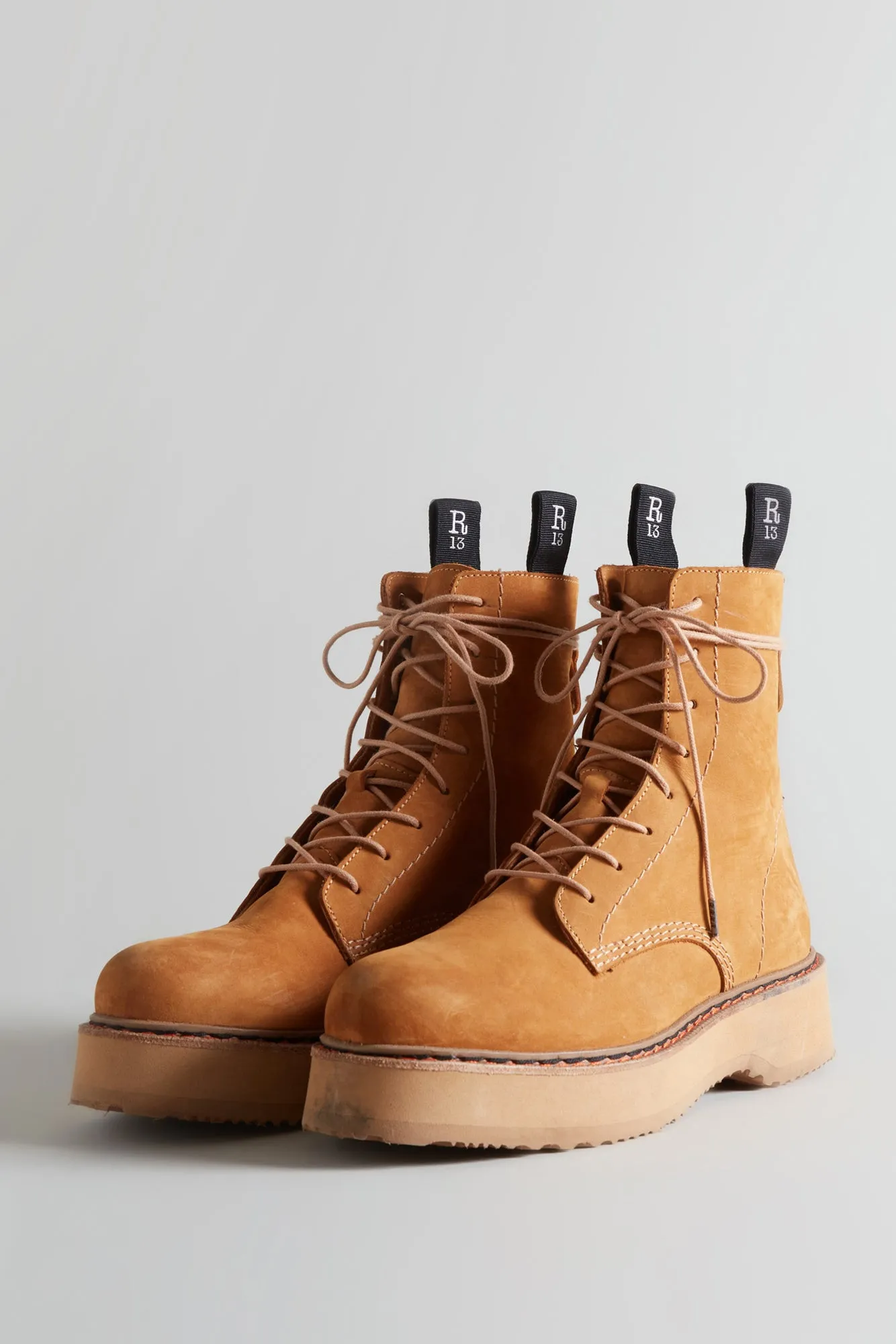 SINGLE STACK BOOT - TAN NUBUCK sold by R13