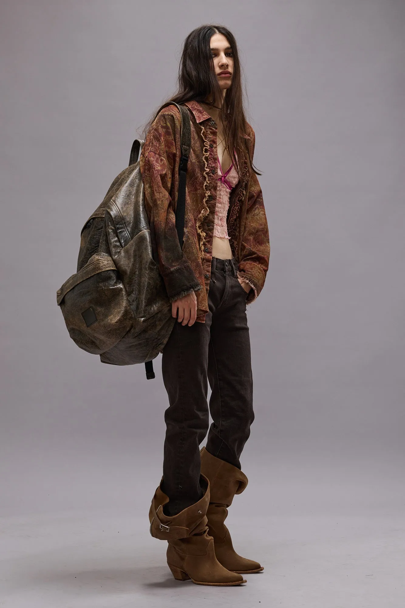 DROP NECK TUXEDO SHIRT - PAISLEY PRINT sold by R13 product image thumbnail 2