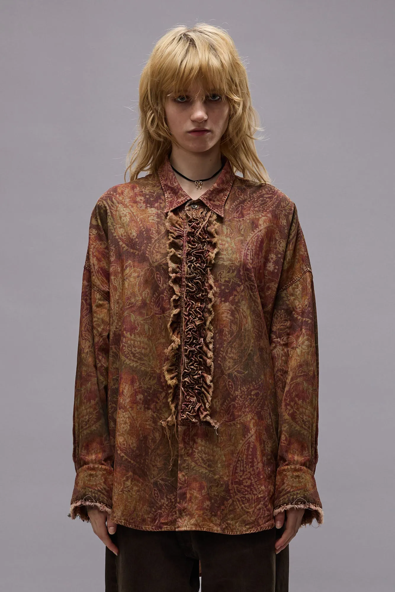 DROP NECK TUXEDO SHIRT - PAISLEY PRINT sold by R13 product image thumbnail 4