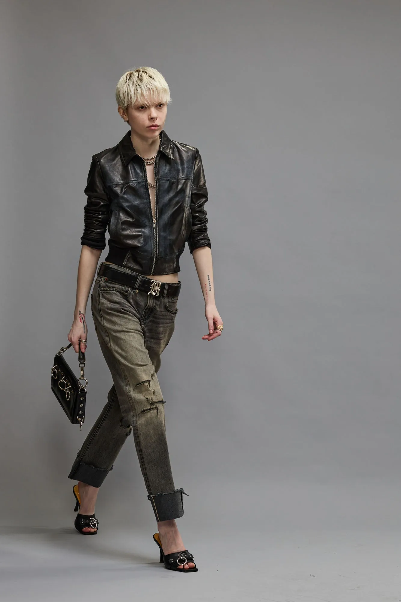 CUFFED ROMEO JEAN - HAYNE SELVEDGE BLACK sold by R13 product image thumbnail 2